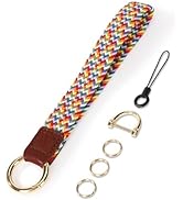 WEESMILE Key Chain, Stretchy Keychain Wristlet, Cute Wrist Lanyard Strap for Car Keys with D Ring...