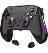 SIMGAL PS5 Game Controller, RGB LED Wireless Controller for PS5/PS4/PC/STEAM, Microphone/3.5mm Au...