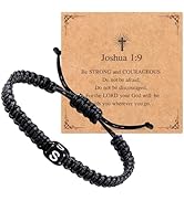 Purdvro Handmade Letter Initial Bracelets A M K for Women Men Teens Cross Bracelet Black Rope Bra...