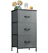 WLIVE Dresser with 3 Drawers, Fabric Nightstand, Organizer Unit, Storage Dresser for Bedroom, Hal...