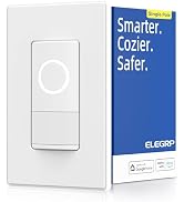 ELEGRP Smart Motion Sensor Switch, 2.4GHz Wi-Fi Single Pole Light Switch Works with Alexa & Googl...
