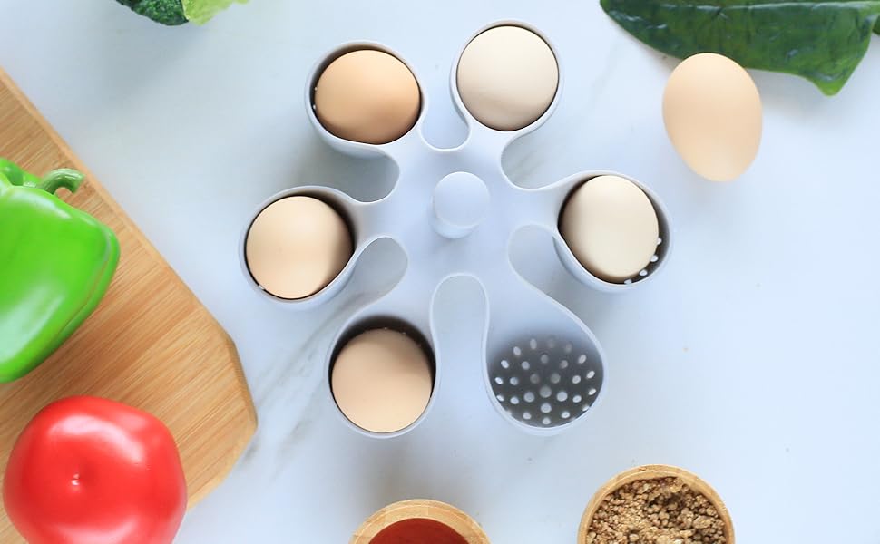 Silicone Egg Boiler Rack 6 Holders