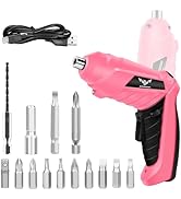 JENABOM 14 in 1 Electric Screwdriver Cordless Rechargeable Small Power Drill Set 3.6V Li-ion 3Nm ...