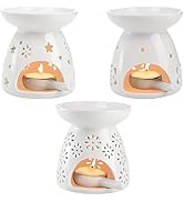 Lawei Set of 3 Ceramic Tealight Candle Holder, Essential Oil Burner Wax Melt Burners, Aromatherap...