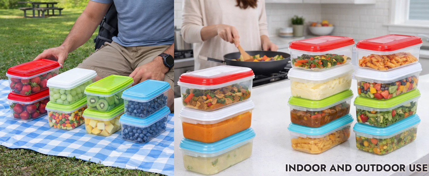 Freezer,Food,Small,Plastic Portion,Leftovers,Spices,Soup,Stackable, Leakproof,Microwave,Containers