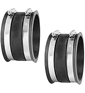 POWERTEC 70149-P2 4 Inch Dust Control Flex Cuff with Steel Hose Clamps, Hose Connector Rubber Cuf...