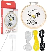 GAMAGO Peanuts Snoopy Cross Stitch Embroidery Kits for Kids Teens and Adults - DIY Craft Set with...