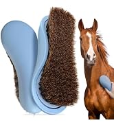 Histotree Horsehair Horse Brush for Grooming Flexible Horse Cleaning Tool | Soft Natural Horsehai...
