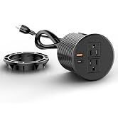 ZHANGONG Desk Power Grommet Outlet, Recessed Power Outlet with 20W USB-C Fast Charging, 3.15 inch...