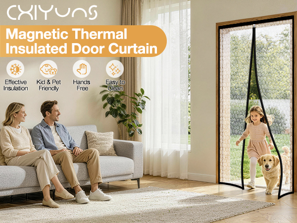 Transparent Magnetic Insulated Door Curtain