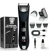 Body Hair Trimmer for Men, 2-in-1 Pubic Hair Ball Trimmer Hair Groomer Hair Shaver with Dual-Head...