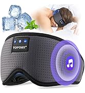 TOPOINT Sleep Mask with Bluetooth Headphones, Breathable Silk Eye Mask for Sleeping Men Women, Bl...