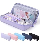 CICIMELON Pencil Case, Wide Opening Pen Organizer for School Supplies,PURPLE
