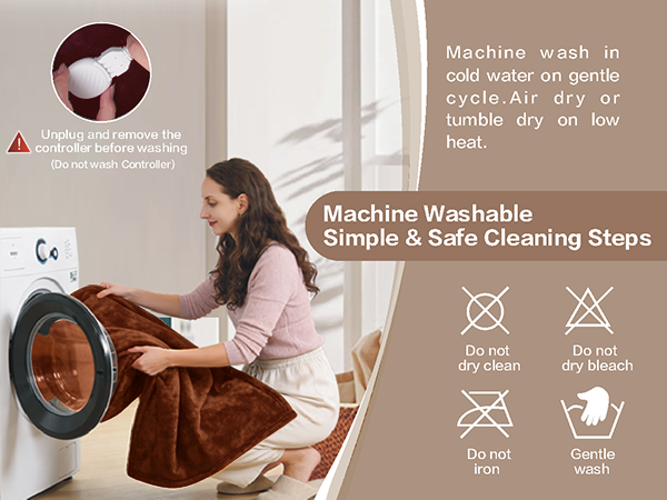 machine wash heated electric blanket