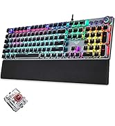 CHICHEN Mechanical Gaming Keyboard,Brown Switches,USB Wired, Square Keycaps,Moveable Magnetic Wri...