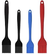 Hhyn Silicone Basting Pastry Brush Set 4 Pack Heat Resistant Spread Oil Butter Sauce for BBQ Gril...