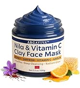 Argaviva Nila & Vitamin C Brightening Facial Mask | Pore Refining Clay Mask for Face with Honey &...