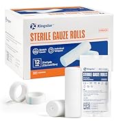Sterile Gauze Rolls, 3in x 4.1 Yards, Conforming Stretch Gauze Bandage, Pack of 12, Firm Support ...