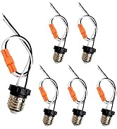 Yiliaw E26 Socket Adapter 6 Pack,Medium Base Male Screw in Light Bulb Socket Pigtail for Led Ceil...