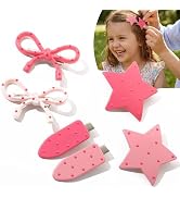BAISEN 6 Pack Cute Hair Clips for Girls - No Crease Hair Clips with Polka Dots, Stars & Bows for ...