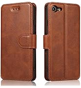 QLTYPRI Superlative Simple Leather Cover Magnetic Closure Wallet Case for iPhone