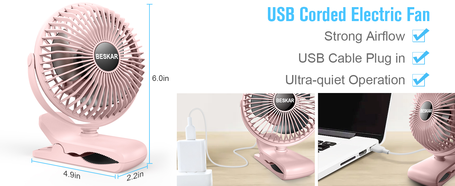 usb corded electric fan