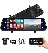 Mirror Dash Cam Compatible with Apple Carplay&Android Auto,9.66