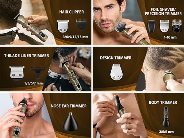 7-in-1 hair clipper hair trimmer foil shaver electric razor body nose