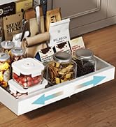 Golener 2-Tier Expandable Pull Out Cabinet Organizer - 21“ Deep Slide Out Drawers for Kitchen Cab...