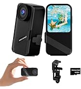 TIMNUT 4K60FPS Mini Action Camera, HD Thumb Camera with 64G SD Card, POV Portable Body Cam Wearab...