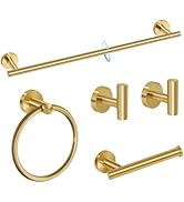 5 Piece Brushed Gold Bathroom Hardware Set with Towel Racks for Bathroom,23.6 Inch Stainless Stee...
