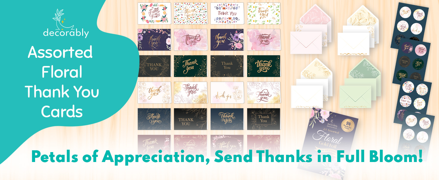 assorted floral thank you cards