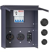 WILAWELS Temporary Power Outlet Panel, Weatherproof RV Electrical Outlet Panel, RV Electrical Bre...