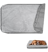 Waterproof Dog Bed Cover Machine Washable Fluffy Dog Bed Replacement Cover, 36Lx27Wx4H inch, Gray