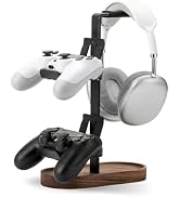 muso wood 2-in-1 Gaming Controller Stand, Headphone Holder, Desktop Headset Stand for Game Contro...