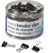Officemate Micro Size Binder Clips, Black, 100 per Tub (31030)