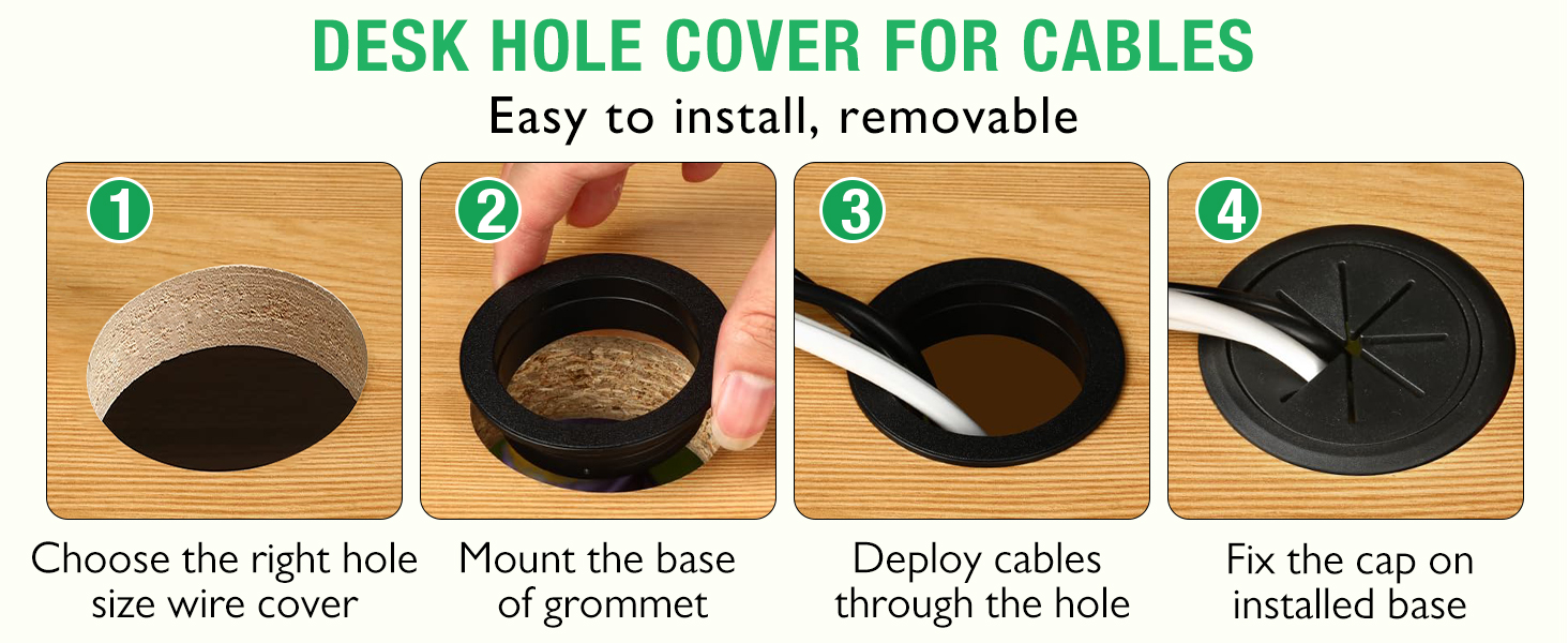 desk wire hole insert desk grommet outlet 1 inch grommet