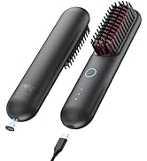TYMO Cordless Hair Straightener Brush - Porta ECO Portable Straightening Brush for Travel, Mini H...