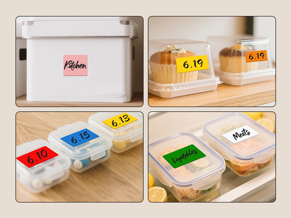 labels for storage bin, food labels, medicine labels, moving labels, freezer labels