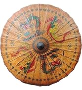 Bestage 33.5" Women's Mens Rainproof Handmade Oil Chinese Paper Umbrella Dragon and Phoenix Hand ...