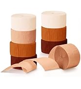 NICROHOME EUR Wedding Decorations, 8 Rolls Rust Orange Brown Crepe Paper Streamers for Rustic Fal...