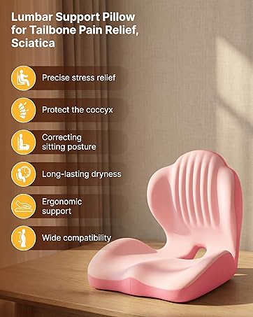 Office Chair Seat Cushions with L-Shaped Integrated Design