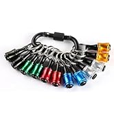 Katerk 12pc Portable Bit holder Key chain, 1/4 inch Hex Shank Screwdriver Bit Clip for Impact Dri...