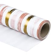 WRAPAHOLIC Wrapping Paper Roll - Pink and Gold Lines Print for Birthday, Holiday, Wedding, Baby S...