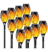 Solar Lights Outdoor - Solar Torch Light with Flickering Flame,Waterproof Solar Garden Lights,Out...