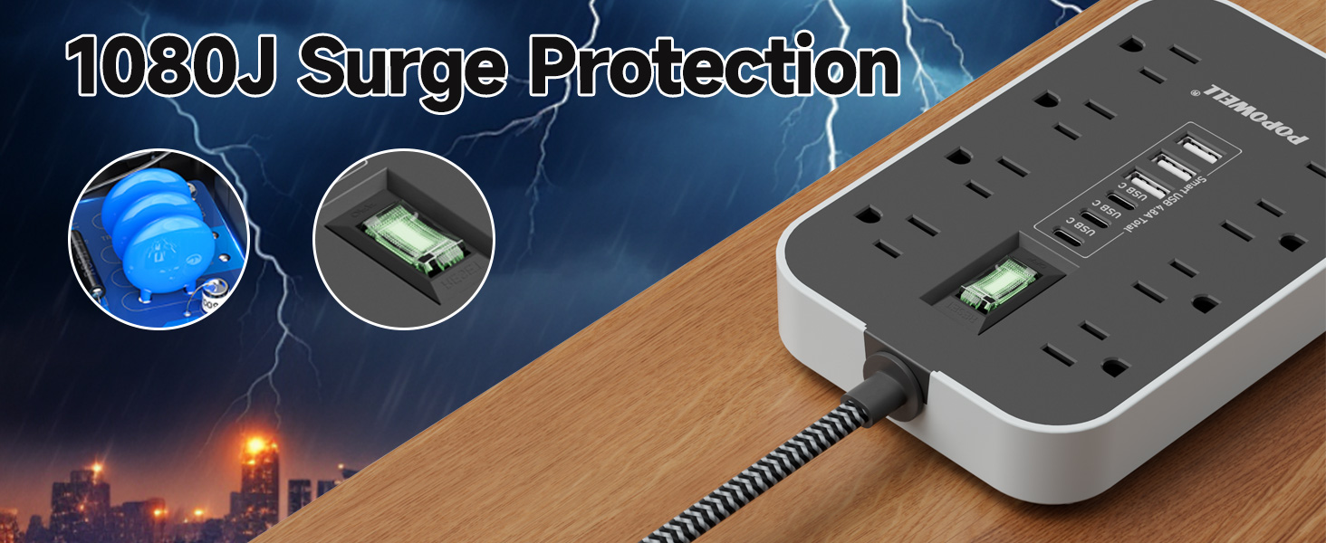 power strip with surge protector