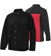 Leather Welding Jacket - Heat & Flame-Resistant Heavy Duty Split Cowhide Leather FR Work Safety J...