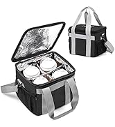 LoDrid 4-Cup Reusable Drink Carrier for Delivery with Bottom Padded Pad, Beverage Delivery Bag wi...