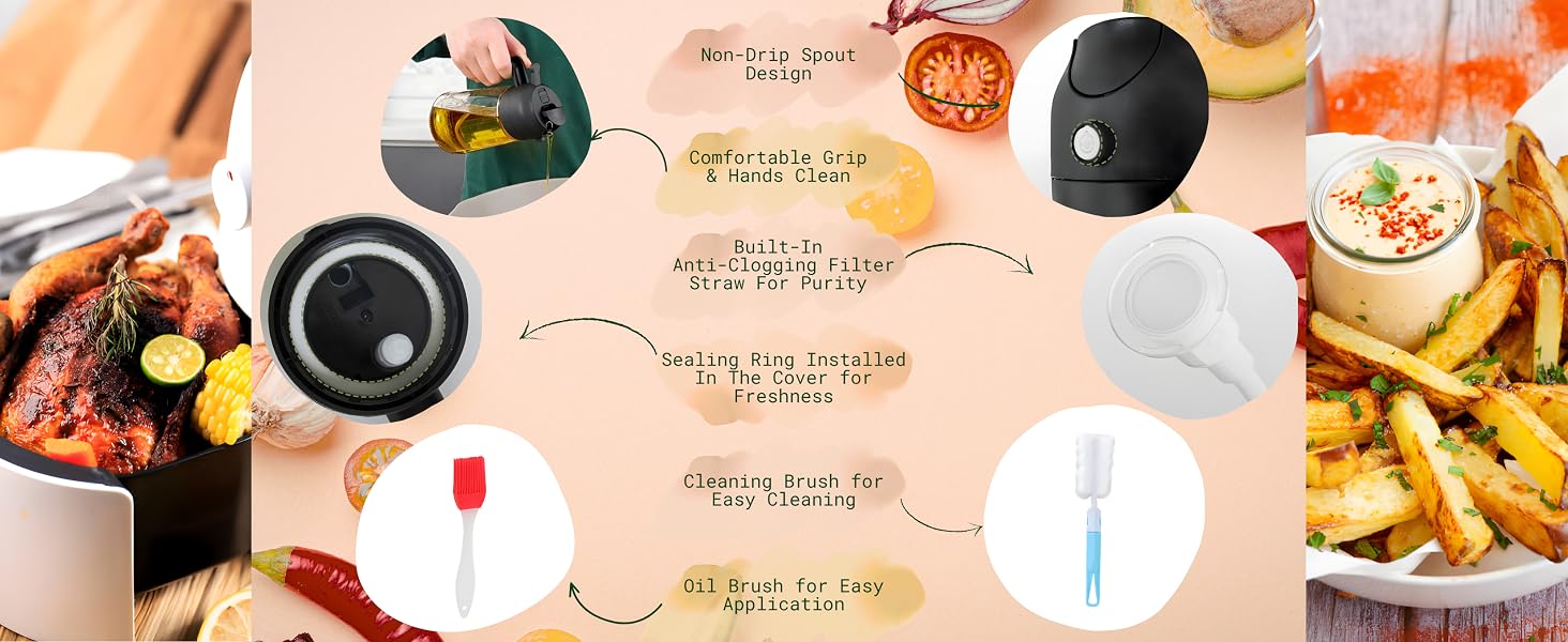 Oil mister spray bottle for cooking — Airpify style, effortless and mess-free.