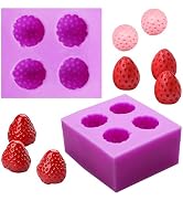 2 Pcs 3D Strawberry Silicone Molds Fruit Fondant Molds for Cake Decoration Candy Baking Chocolate...
